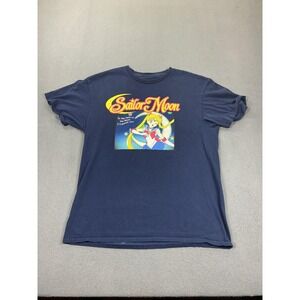 Sailor Moon Shirt Mens Medium Blue In The Name‎ Of The Moon Graphic Anime Tee